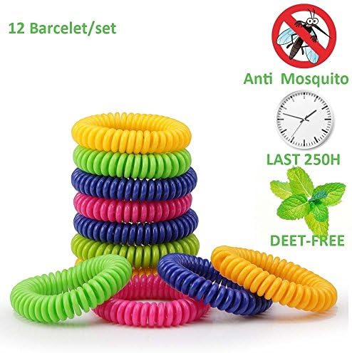 Premium Naturals Mosquito Repellent Bracelets, eLander 12 Pack Best Pest Control Repeller up to 250Hrs of Protection Against Mosquitoes &amp; Insects - Outdoor &amp; Indoor