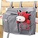 Produktbild Nachttisch Caddy 8 Taschen Boy Bot Bett/Kojen Aufhängen Organizer Pocket für Kojen Sofa Tidy Organizer Aufbewahrungstasche für TV Fernbedienung Controller Apple iPad iPhone Tissue Kinder Windel Toys Füttern Flaschen, schwarz, grau, Size A