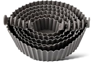 YEMMAR Accesorios freidora de aire Cecotec, Molde Silicona Freidora De Aire Sin Aceite Pack 6, Princess, Ninja, Reutilizables, Flexibles Y Antihadherentes, accesorios Airfyer gris