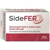 Sidefer Sukrozomiyal Demir ve Vitamin İ&ccedil;eren Takviye Edici Gıda, 20 Toz Paket