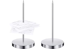 Kiuiom Metal Receipt Holder, 2 x Note Skewers, Sturdy & Durable, for Home, School, Kitchen, Restaurant, Hotel