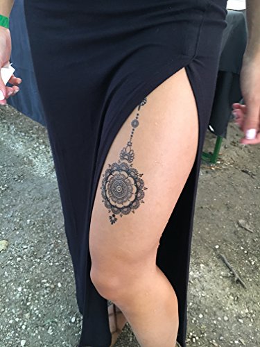 3 Bögen Henna TATTOO SCHWARZ Black Dream Fake Flash Tattoo Aufkleber - 8