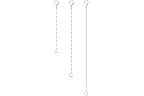 3 st 925 Sterlingsilver Halsbandförlängare för Kvinnor, Sterlingsilver | Hållbar halsbandsförlängare starkt avtagbart halsband armband vristlänk förlängare förlängning för smyckestillverkning kedjor