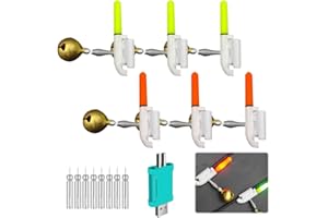 ZOYDP 6 Pezzi Starlight Pesca a Batteria, Starlight LED Pesca, Campana di Allarme di Pesca Impermeabile con Caricatore e Batteria per La Pesca Notturna