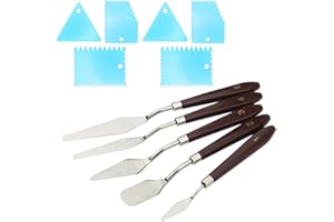 Umllpet Palette Messer Set, 11 Stück Palettenmesser Abstreifermesser Malwerkzeug Set, Abstreifermesser Zahnspachtel für Acrylmalerei, Palettenmesser zum Ölgemälde/Gouache/Aquarell/Felsmalerei - Blau