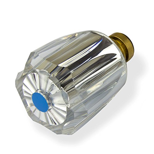 Stabilo-Sanitaer Hahnoberteil 1/ 2 Zoll blau Ventil Ventileinsatz Oberteil Messing Kaltwasser mit Acryl-Griff Ersatzteil Armatur Wasserhahn