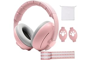 KBIBCK Casque Anti Bruit Bébé, 2 en 1 Casque Bébé Anti Bruit, Confortable et Réglable, Casque Anti-bruit Bébé, Cache-oreilles pour Bébé, Protection Auditive pour les Enfants de Moins de 48 Mois