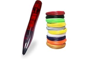 LIHUACHEN 3D Stift für Kinder Set mit 24 Farben PLA Filament, 3D-Druckstift mit Lichtsensor-Steuerknopf,mit USB-Kabel, 2-Fingerschutz, Schablonen und transparenter Zeichenunterlage (Dark red)