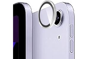 GIOPUEY [Full Protection Camera Lens Protector Compatible with iPad mini 6/mini 7 2024,[Double protection] Metal + Tempered Glass, Camera Protector - Silver