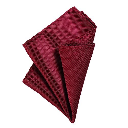 DonDon Pochette de costume homme mouchoir 21 x 21 cm pour des occasions festives - rouge bordeaux