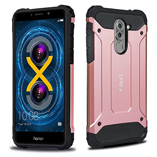Honor 6X Funda  J D  Armadura Delgada   Doble Capa   Protecci  n Pesada  H  brida Resistente Funda Protectora y Robusta para Huawei Honor 6X - Rosa Oro