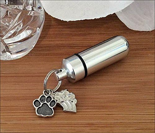 KGS Timeless Memorials Rainbow Bridge Pet Cremation Jewellery Ashes Memorial Urn with Rainbow and Pet Paw charms. Carry a permanent memorial to your beloved pet.