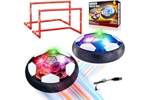 BYUERT Hover Soccer Ball Toys for 3-14 Year Old Boys Girls, Indoor and Outdoor Creative Toys for Toddlers, Christmas Birthday Gifts for 3 4 5 6 7 8-14 Year Old Children's with 2 Goals and Nets,Blue+Black