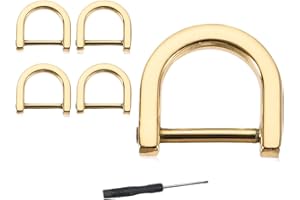 Lhbwhiz 4 Stück D-Ringe,Zinklegierung U Form Hufeisen Einschraubschnalle D-Ringe,für Heimwerker, gepäck Rucksack Schlüsselanhänger accessorires(Hell Gold,15mm)