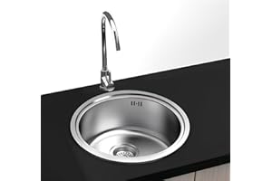 Gresinex | Fregadero Cocina Oslo Redondo | 1 Seno | Ø45 Sobre Encimera - Acero Inoxidable Aisi 304