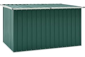 FIRBNUS Baule da Giardino Baule Da Esterno Baule Esterno Panca Contenitore Esterno Baule Da Esterno Grande Cassapanca Contenitore Da Esterno Verde 171x99x93 cm Acciaio zincato&plastica