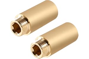 BEATIFIC Brass Tap Extension 1/2 Inch x 50 mm, DN15 Thread Extension, 1/2 Inch Female x 1/2 Inch External Thread, 50 mm Brass Extension Fitting, Connection Extension for Drinking Water and Heating Installation