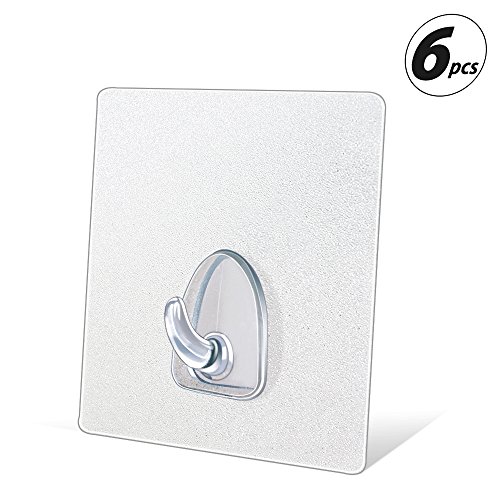 Transparente Super Heavy Duty Haken, Homecube 13,2lb / 6kg (Max) Nahtlose Saug-Haken, keine Kratzer Bad Haken, wasserdicht und Ölfeste Küche Wandtuch Haken (6 Pack)