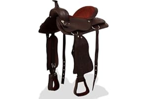 vidaXL Sella Western Testiera Pettorale in Vera Pelle 17" Marrone Equitazione