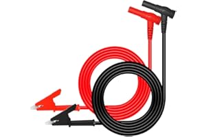 KJZEEX Multimeter Messleitungen Bananenstecker und Krokodilklemmen Kit 1 Paar Krokodilklemme Test Kabel Multimeter Messleitungen Kit für die Elektrische Prüfung