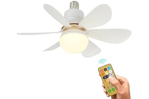 UIOEEJY Ventilateurs De Plafond Avec TéLéCommande Plafonnier Led, Ventilateur de plafond silencieux avec LumièRe et TéLéCommande, 3 vitesses de vent, pour Salle à Salon Chambre à Couche (blanc)