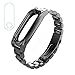 Produktbild Fonrest miband 3 Metall Band, Ersatz Edelstahl Schließe Handgelenk Armband für Xiaomi Band 3 mit Displayschutzfolie, Miband2 Metal Strap Plus, Schwarz