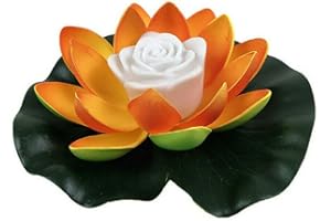 AOLI Floating Solar Powered LED Lotus Flower Lights Pond Pool Garden Landscape Lamp (Yellow)