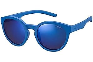 Polaroid Kids' PLD 8019/S Sunglasses, Bluette/Greyblmirror Pz, 45