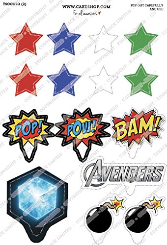 Cakeshop VORGESCHNITTENE UND ESSBARE Avengers Szene Kuchen topper (Tortenaufleger) - 3