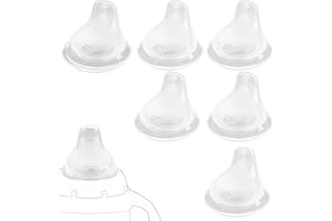 Lyreh 6pcs Baby Bottle Replacement Teats, Silicone Heart-Shaped Replacement Spout Compatible with NUK Learner/Activity Cups