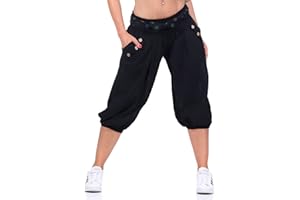 MALITO MORE THAN FASHION Malito Femme Pantalon Harem Court Ceinture Baggy Aladin Yoga 3416