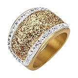Jacques Lemans Damen Ring Edelstahl Glänzend Kristall gelb 490070009
