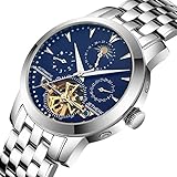 Automatische mechanische Uhren/Fashion Durchbrochenen Stahl Armbanduhr/Tourbillon Uhr wasserdicht-D