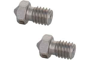 MroMax Lot de 2 buses d'imprimante 3D, buse en acier inoxydable 0,6 mm, tête d'impression extrudeuse filetage M6 pour imprimante 3D filament 1,75 mm V5-V6