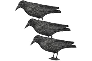HILLFIELD Rabe Krähe Taubenschreck Vogelschreck Taube Vogel Schreck Pflanzenschutz 36cm - 3 Stück