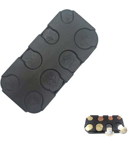 Portamonete Auto Con 4 Scomparti E Strass – Organizer Per Monete Da 10, 20, 50 Cent E 1 Euro, ABS Bianco