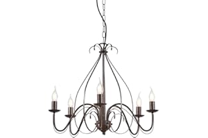 Qazqa - Landhaus I Vintage Klassischer Kronleuchter I Chandelier Rostbraun 5-flammig - Giuseppe - Stahl Rund - LED geeignet E14