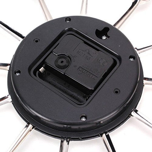 UNIQUEBELLA Besteck Uhr Besteckuhr Küchenuhr Wanduhr Analoger Uhr Metall D 33 cm in Silber - 8