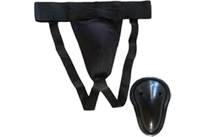 GeKLok Protector de ingle con taza, protector abdominal para hombre, para boxeo, Muay Thai, Kickboxing y lucha MMA (negro, tamaño: M)