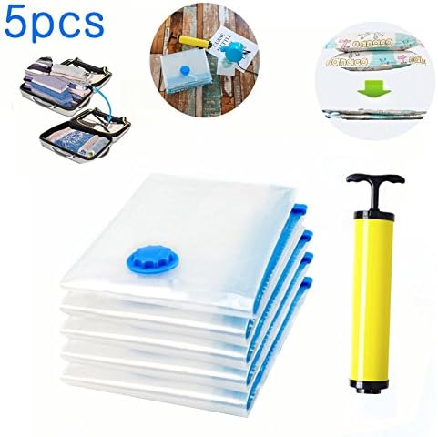 Vacuum Storage Bag,Aliyao Household 75% Space Saver Blanket Quilt Pillow Storage Luggage Organize Helper with a Free Hand Pump (80cm*60cm, Clear)