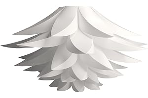 kwmobile Lampe puzzle Polypropylène (PP) design lotus - Abat-jour luminaire montage DIY - Suspension ou lampadaire lumière décoration fleurs salon chambre, Boutique, Blanc