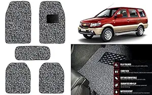 Selifaur - 12mm Heavy Duty Anti Slip Noodle Nomad Style Car Floor Black Grey Mats Set of 5 for - Chevrolet Tavera