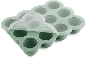 BTRFE Aufbewahrung von Babynahrung aus Silikon, 12 x 45ml Babynahrung Einfrieren Behälte aus mit Silikon Deckel,BPA-frei,Perfekt für Hausgemachte Babynahrung, Gemüse, Eiswürfeln,Fruchtpüree und Muttermilch