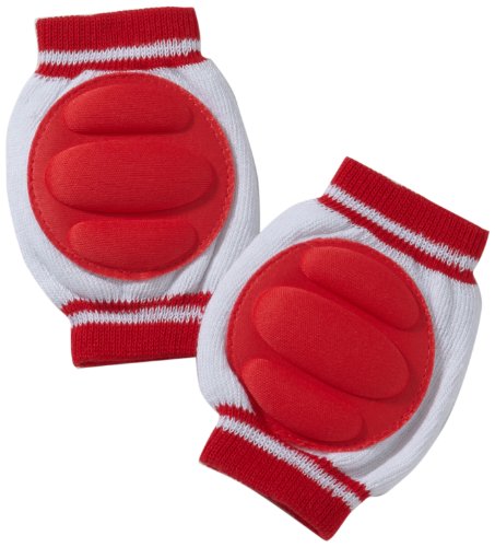 Playshoes Unisex Baby Knee Pad Crawling Safety Protector Leg Warmers, Red (White/Red), One Size