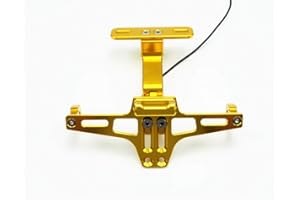 EGFheal Motorcycle Fender Eliminator License Plate Frame Holder Bracket, Aluminum Alloy Motorcycle Led Tail Light Adjustable License Number Plate Frame Holder Bracket For Motorcycle MSX Z125 Gold