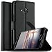 Produktbild HTC U11 Life Hülle Case, KuGi HTC U11 Life Wallet Case, Brieftasche Case Hülle PU Kunstleder Flip Case mit Standfunktion Kartenfächer und Bargeld für HTC U11 Life smartphone.Schwarz