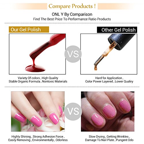 UV nagellack set FairyGlo shellac set Nail Gel Polish Nagelgel Pure Farbe (6xStück) - 8