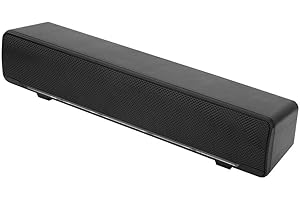 fasient PC Soundbar USB Wired 3D Stereo Soundbar 2.0 Channel Lossless Bass Home Theater Stereo Sound Bar Bass Surround Sound Box with 3.5mm Audio Plug for Desktop,laptop,TV,Smartphone,etc.(Black)