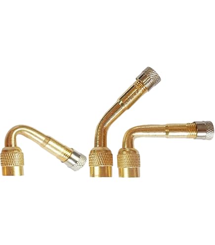 2 Rallonges De Valve Coudées 90° CYWVYNYT - Cuivre Nickélé - Pour Voiture, Moto, Vélo