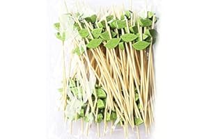 AILEXI Cocktailstäbchen mit 100 Zahnstochern aus Holz, Partyzubehör, finger, Lebensmittel, Obst, Sandwich, Knabbern, grüne Blätter